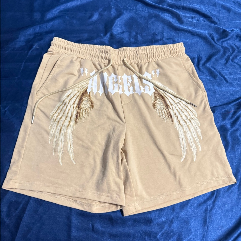 SHEIN Tan Athletic Shorts with Elastic Waistband